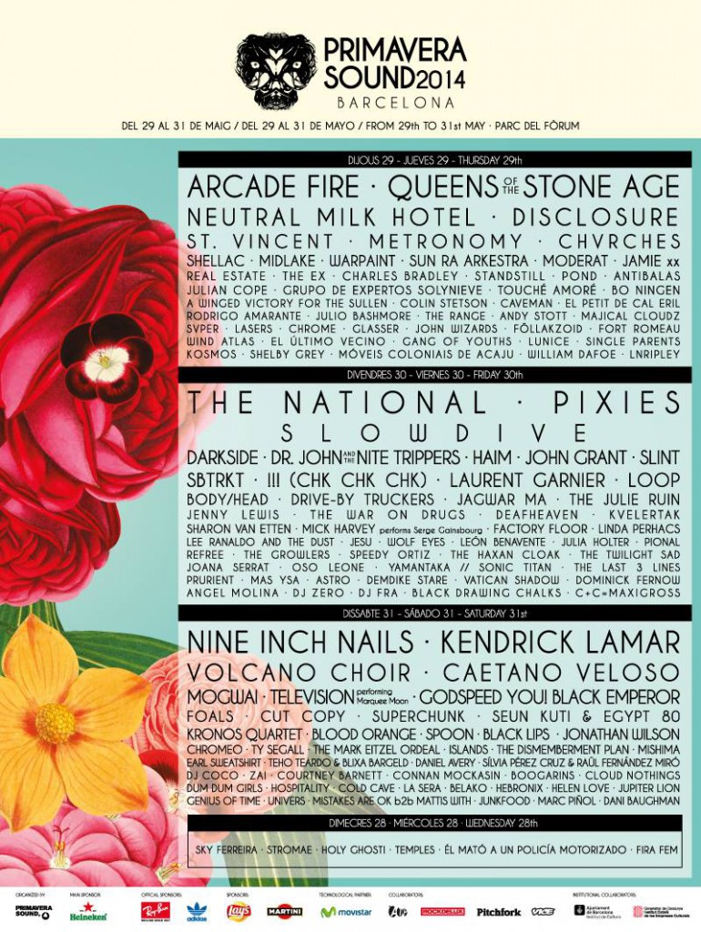 Primavera Sound 2014 Line Up