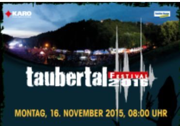 Ankündigung vom Taubertal Festival 2016