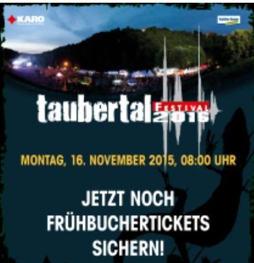 Ankündigung vom Taubertal Festival 2016