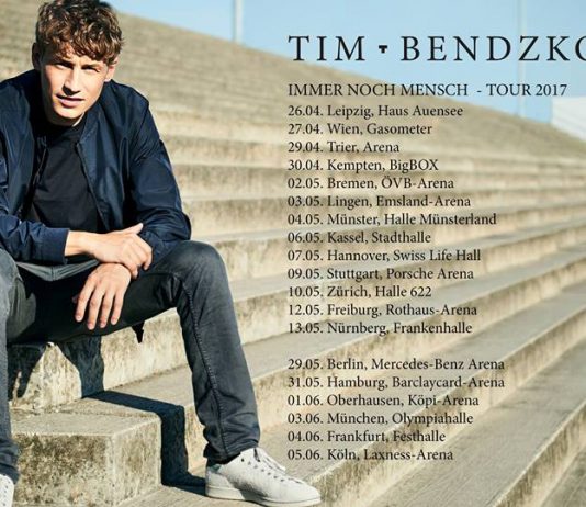 Tim Bendzko – Immer noch Mensch Tour 2017 © https://www.facebook.com/timbendzko/