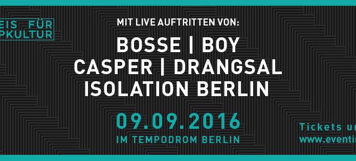 Premiere für den Preis für Popkultur