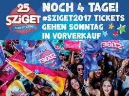 25 Jahre Sziget Festival – VVK 2017 © https://www.facebook.com/szigetfestivaldeutschland/