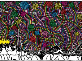 Foto: facebook.com/glastfonburyofficial | The official Glastonbury Festival 2016 artwork. Somewhat Slightly Dazed by Stanley Donwood