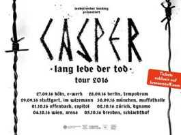 #CallCasper vorbei – Tickets im Vorverkauf für „Lang Lebe Der Tod Clubtour 2016“ © https://www.facebook.com/casperxo