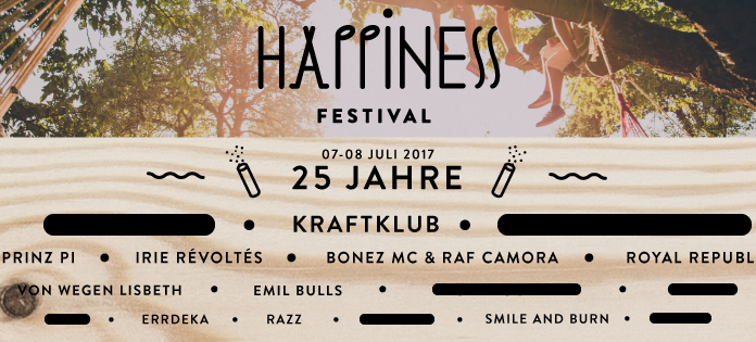 Neue Acts beim Happiness Festival 2017
