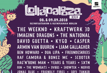 Line up fürs Lollapalooza Berlin 2018