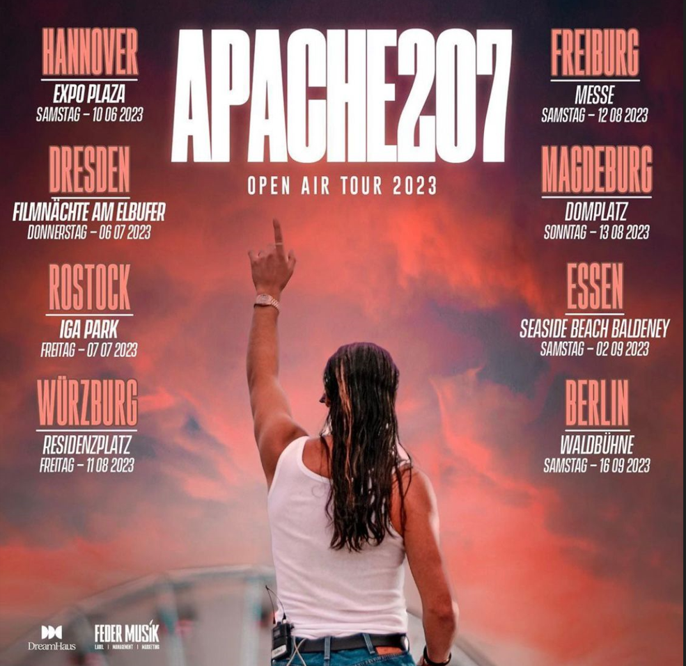 apache tour 2023 setlist